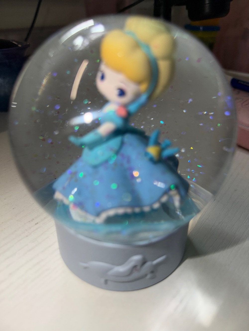 Cinderella Blue Sparkle Snow Globe Toy - Kids Toys